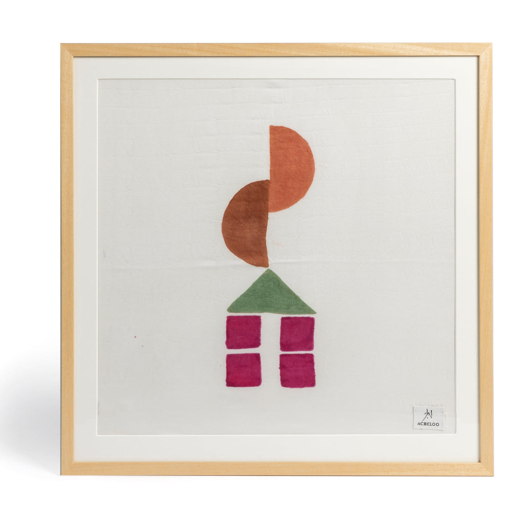 quadro casina - seta con blockprinting - Acheloo