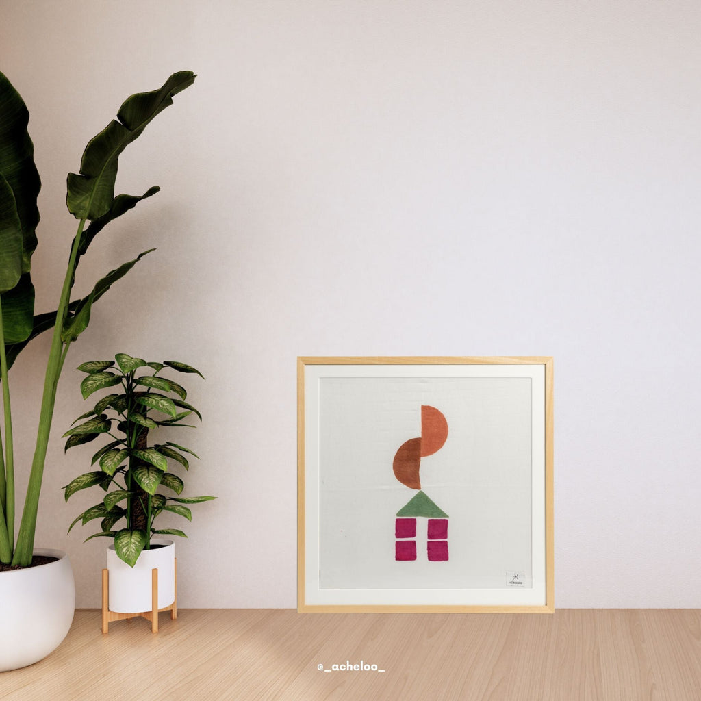 quadro casina - seta con blockprinting - Acheloo