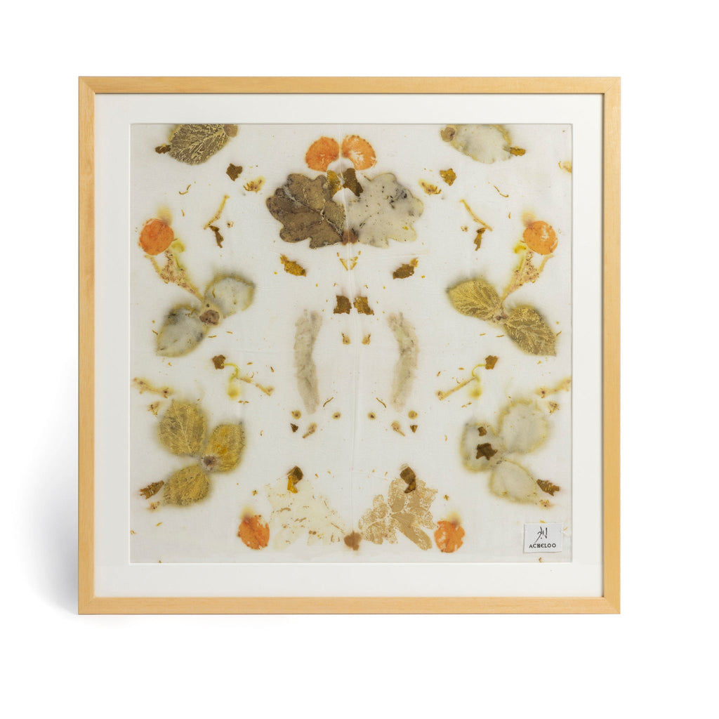 quadro specchio - seta con ecoprinting - Acheloo